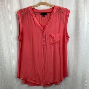 Atmosphere V-Neck coral pink sleeveless blouse US 14 XL